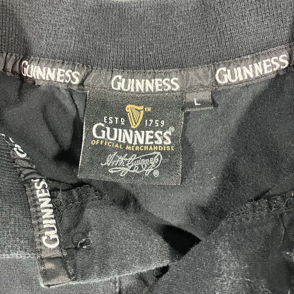 Guinness Y2k Ireland Rugby Shirt Men L Green Black Short Sleeve Polo Jersey 1759 - Picture 3 of 7